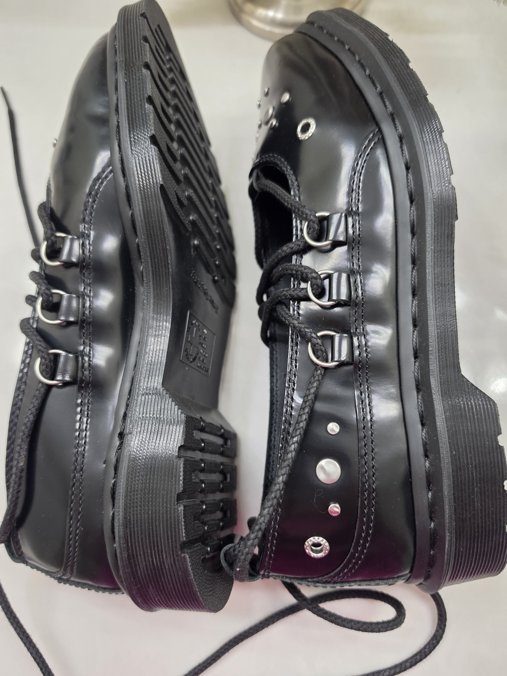 Dr. Martens Elphie II HDW Black Studded Lace-Up Flats - Picture 5 of 12